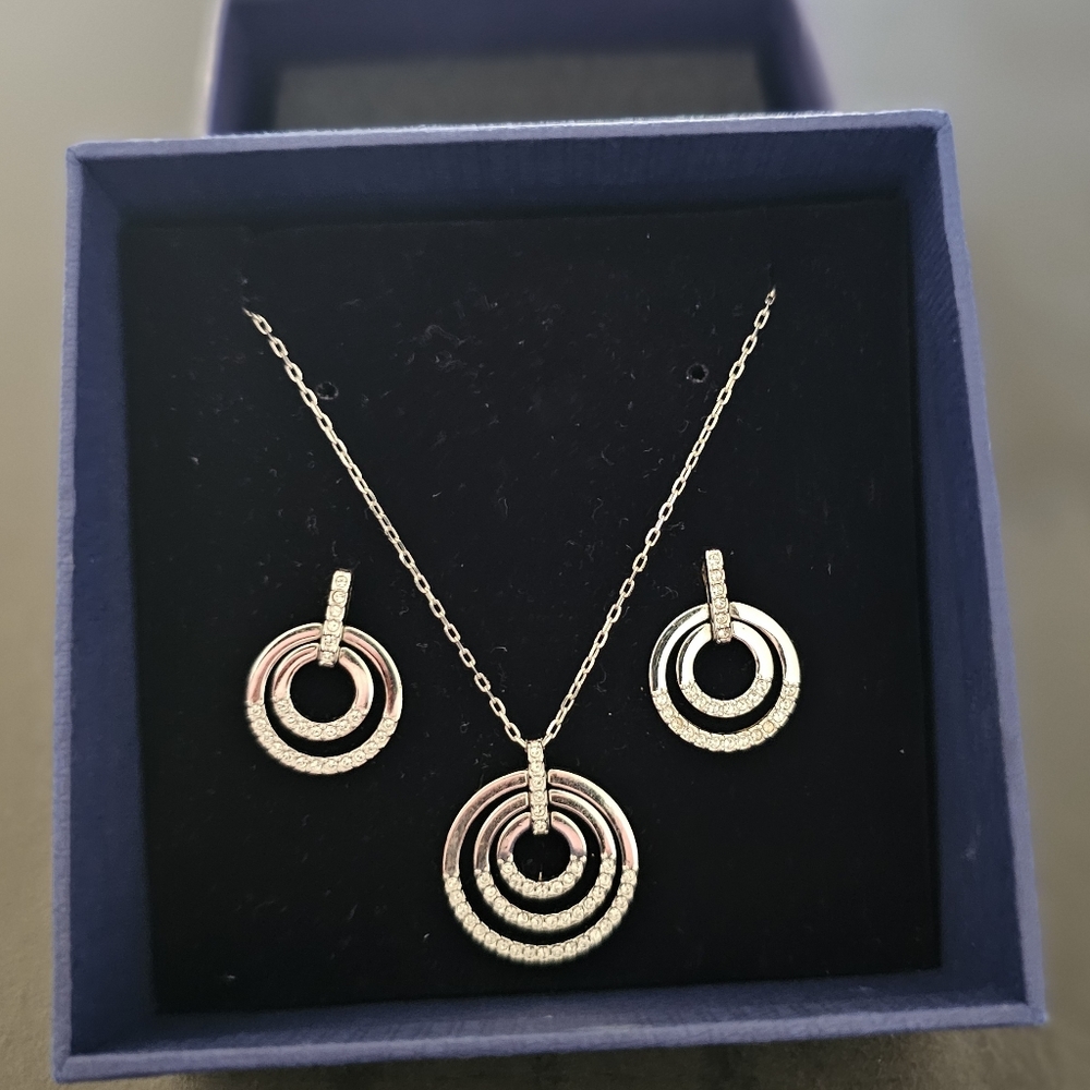 Swarovski necklace and earrings